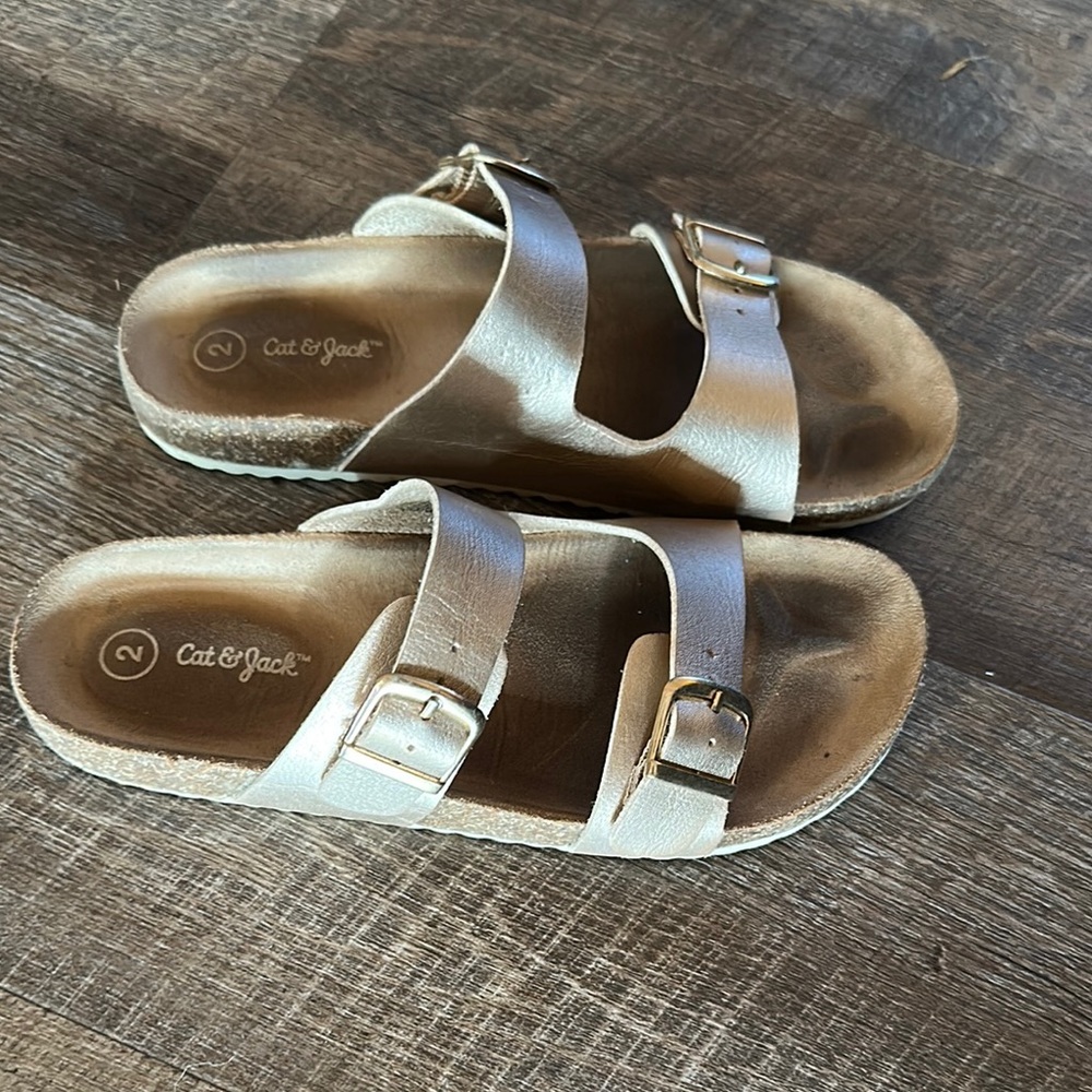 Girls gold sandals